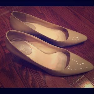Cole Haan patent leather nude pumps